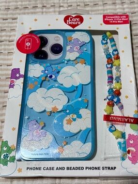 Care Bears Blue Cloud iPhone Case with Beaded Strap: 13 Pro Max / 14 Pro Max